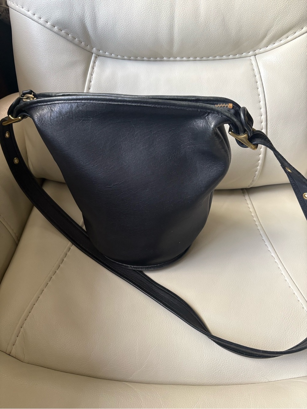 Coach Black Leather Bucket Shoulder Bag